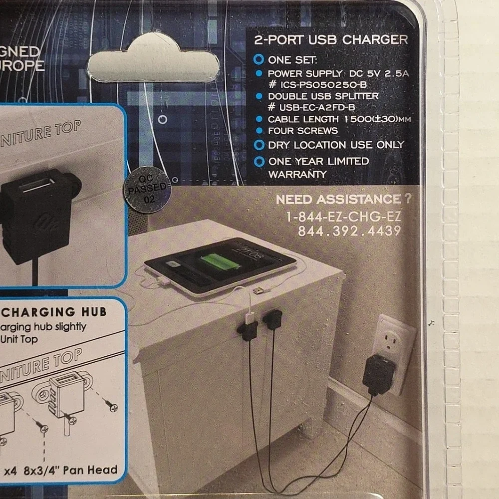 EZ Collection 2-Port USB Charger Intelligent Charging System Version A 4FD-B NEW